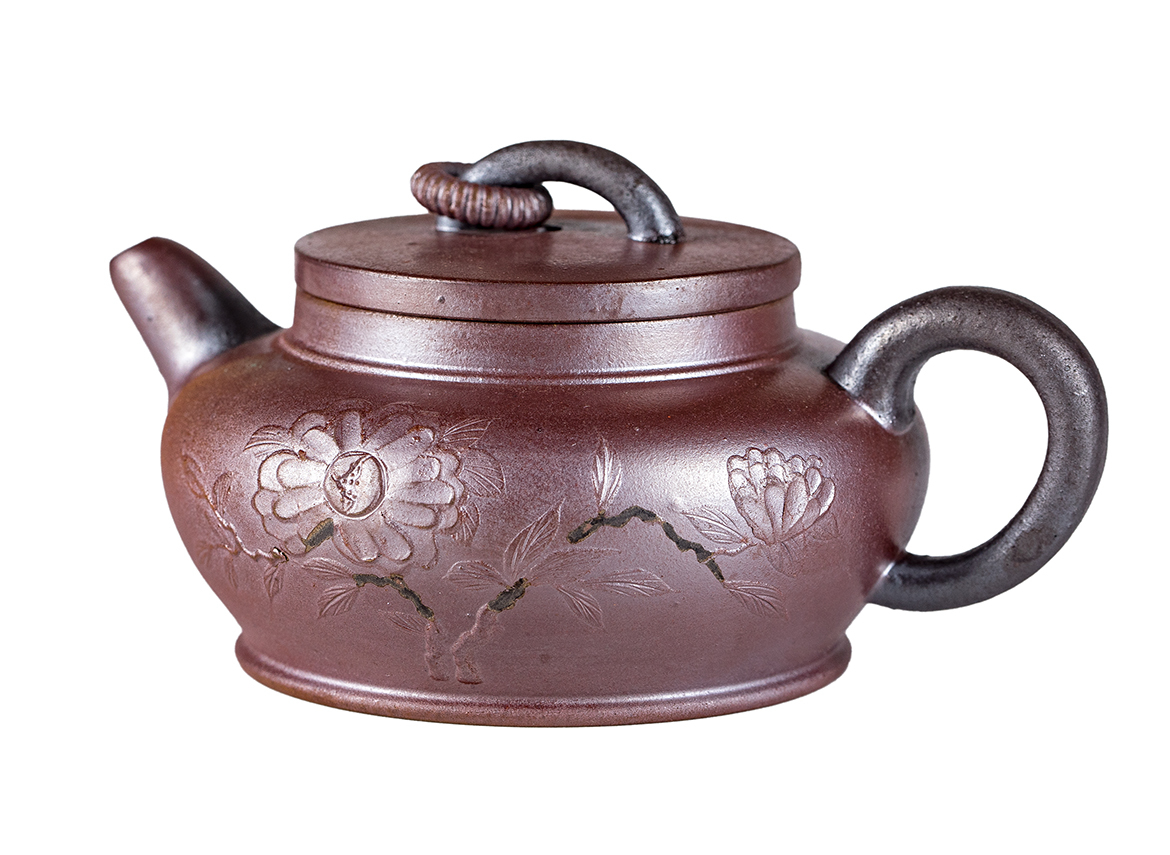 Чайник # 52219, дровяной обжиг/исинская глина, ручная работа, 190 мл.