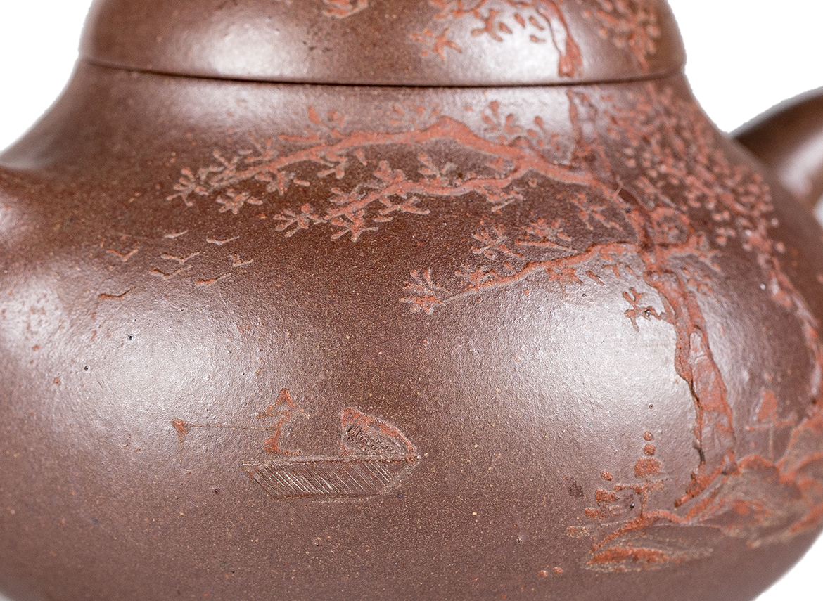 Чайник # 52228, дровяной обжиг/исинская глина, ручная работа, 160 мл.