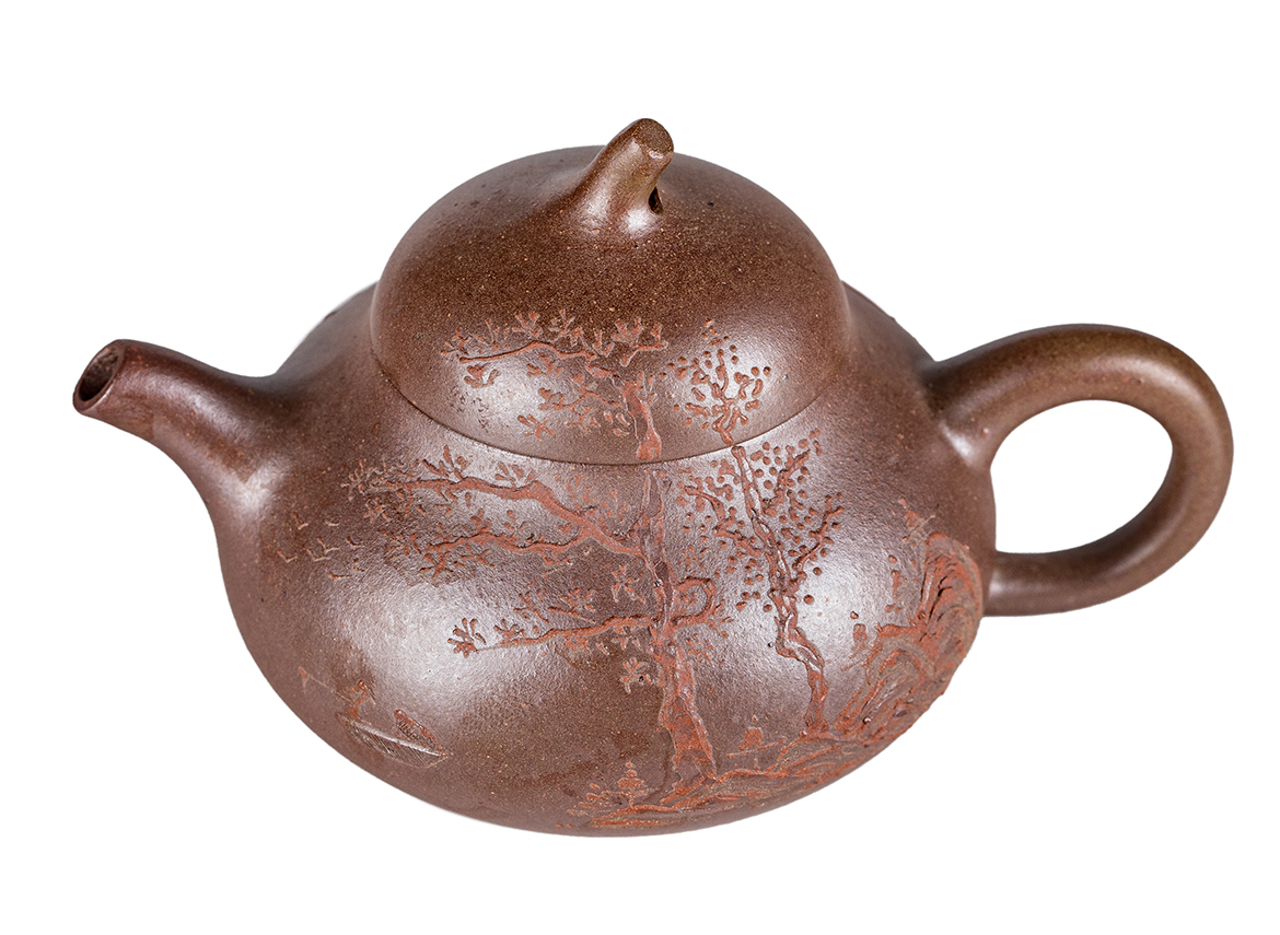Чайник # 52228, дровяной обжиг/исинская глина, ручная работа, 160 мл.