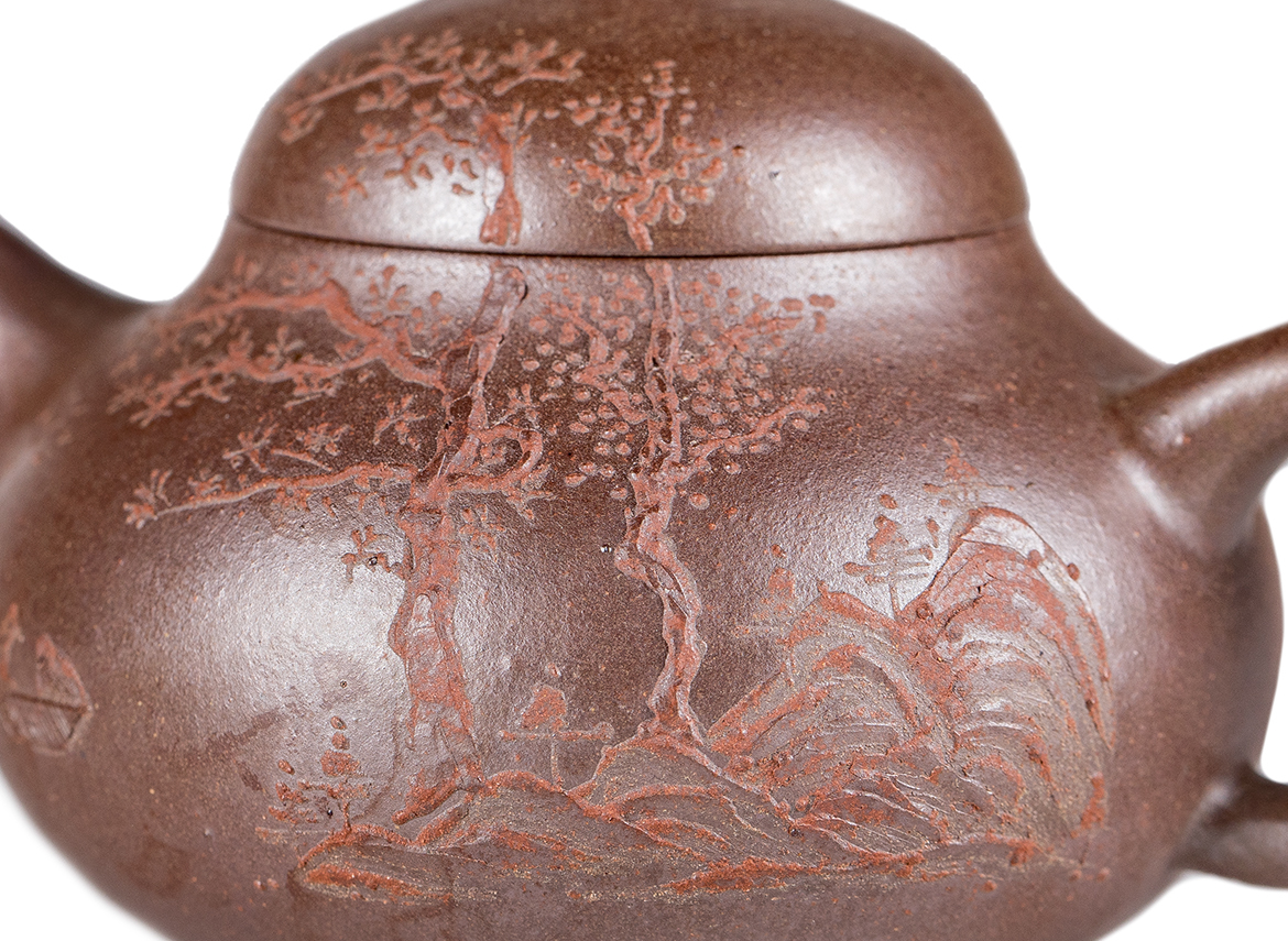 Чайник # 52228, дровяной обжиг/исинская глина, ручная работа, 160 мл.
