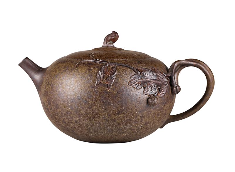 Чайник # 52252, дровяной обжиг/исинская глина, ручная работа, 120 мл.