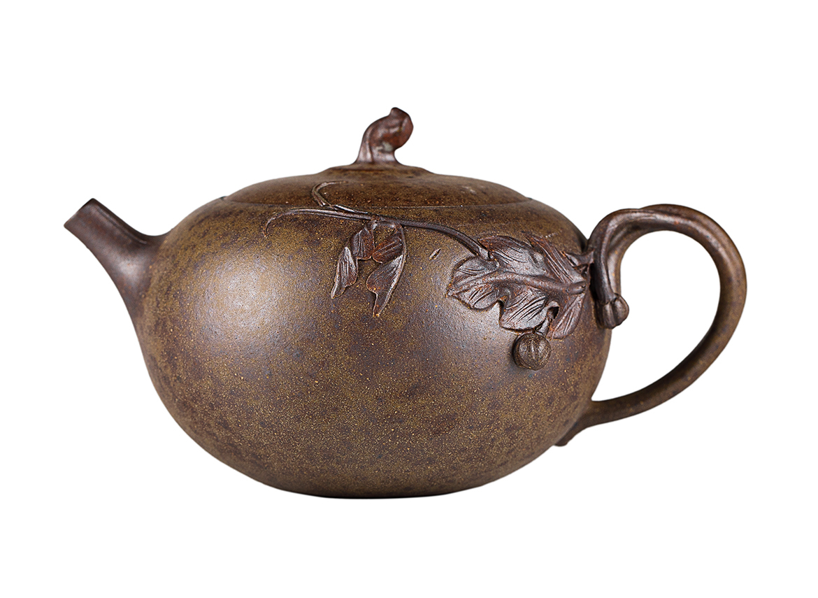 Чайник # 52252, дровяной обжиг/исинская глина, ручная работа, 120 мл.
