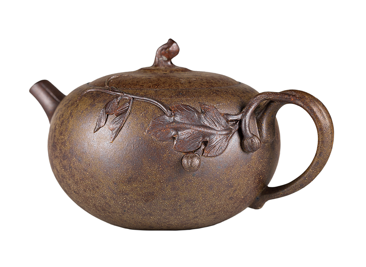 Чайник # 52252, дровяной обжиг/исинская глина, ручная работа, 120 мл.