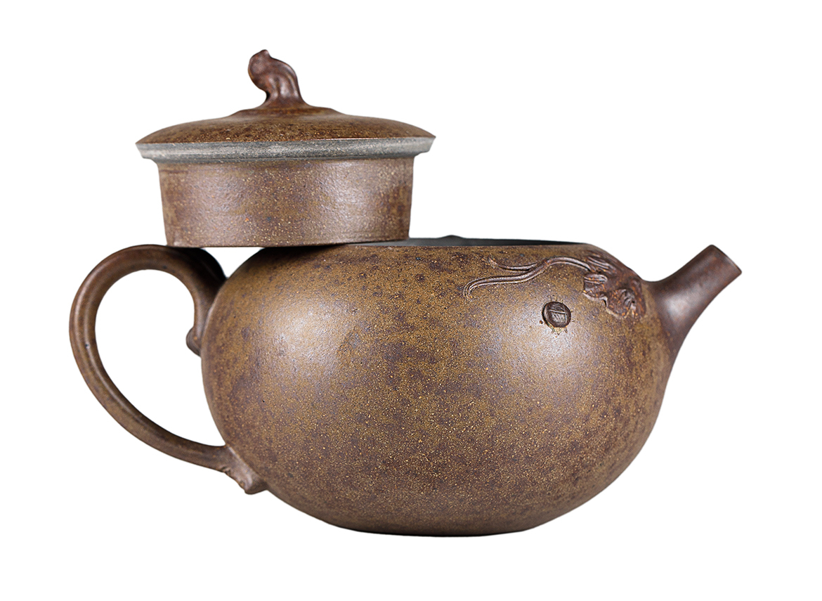 Чайник # 52252, дровяной обжиг/исинская глина, ручная работа, 120 мл.