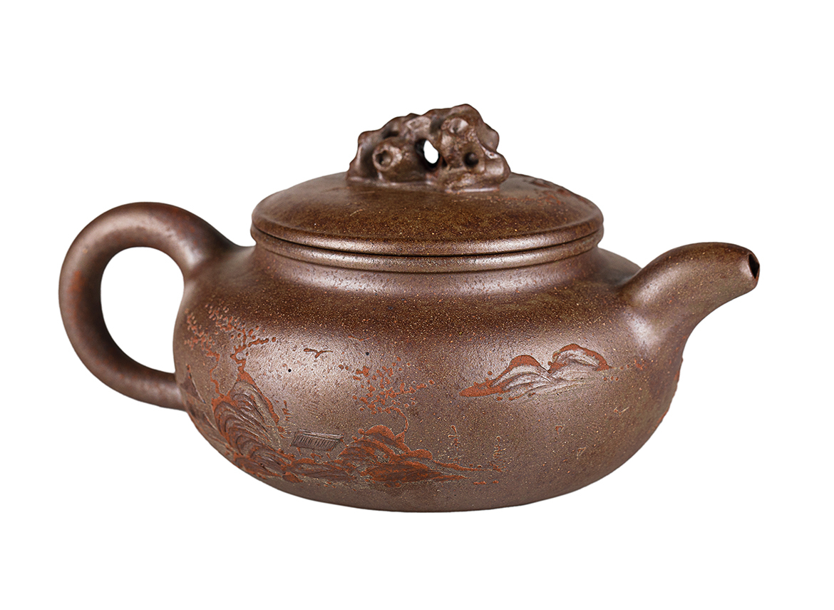 Чайник # 52263, дровяной обжиг/исинская глина, ручная работа, 200 мл.