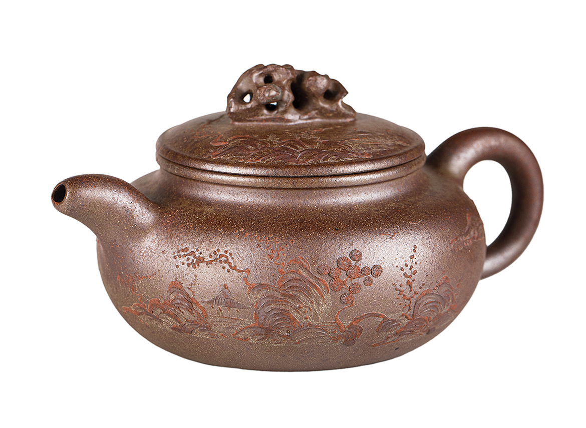 Чайник # 52263, дровяной обжиг/исинская глина, ручная работа, 200 мл.