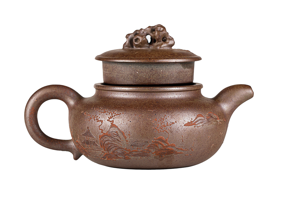 Чайник # 52263, дровяной обжиг/исинская глина, ручная работа, 200 мл.