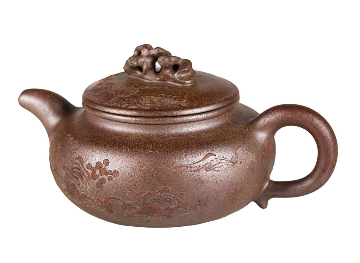 Чайник # 52263, дровяной обжиг/исинская глина, ручная работа, 200 мл.
