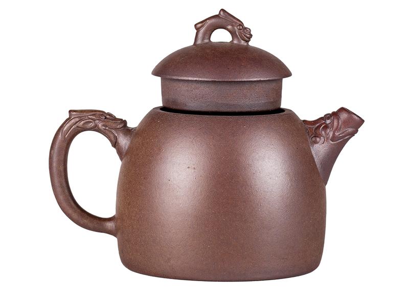Чайник # 52282, дровяной обжиг/исинская глина, ручная работа, 170 мл.