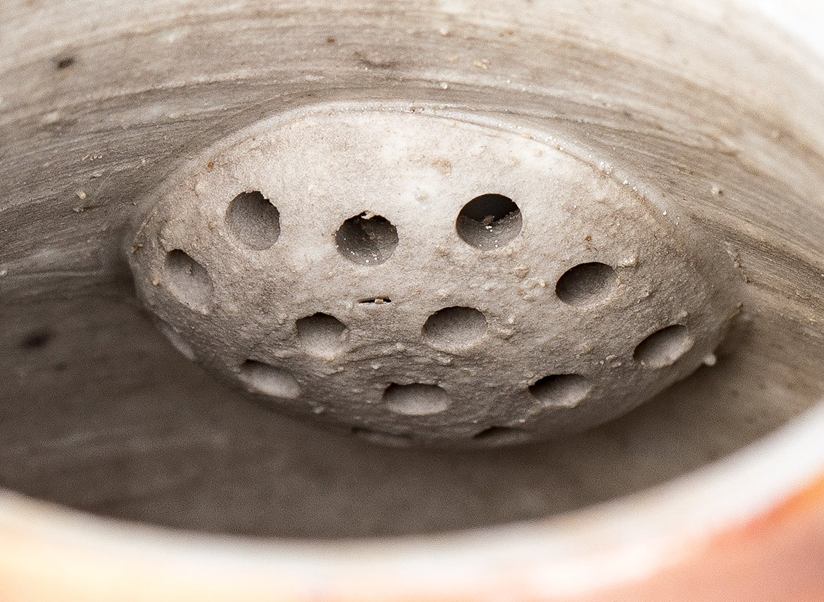 Чайник # 52314, дровяной обжиг, керамика Дэхуа, ручная работа, 130 мл.