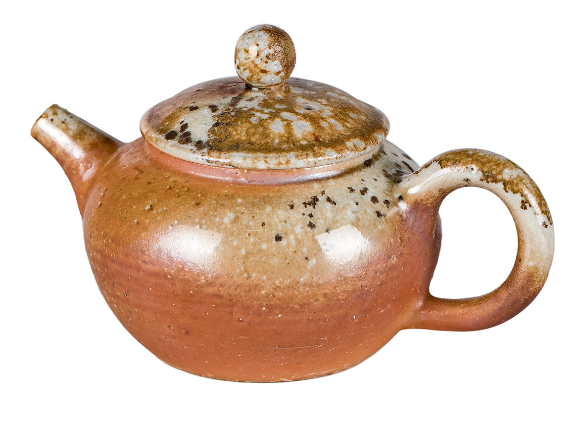 Чайник # 52321, дровяной обжиг, керамика Дэхуа, ручная работа, 130 мл.