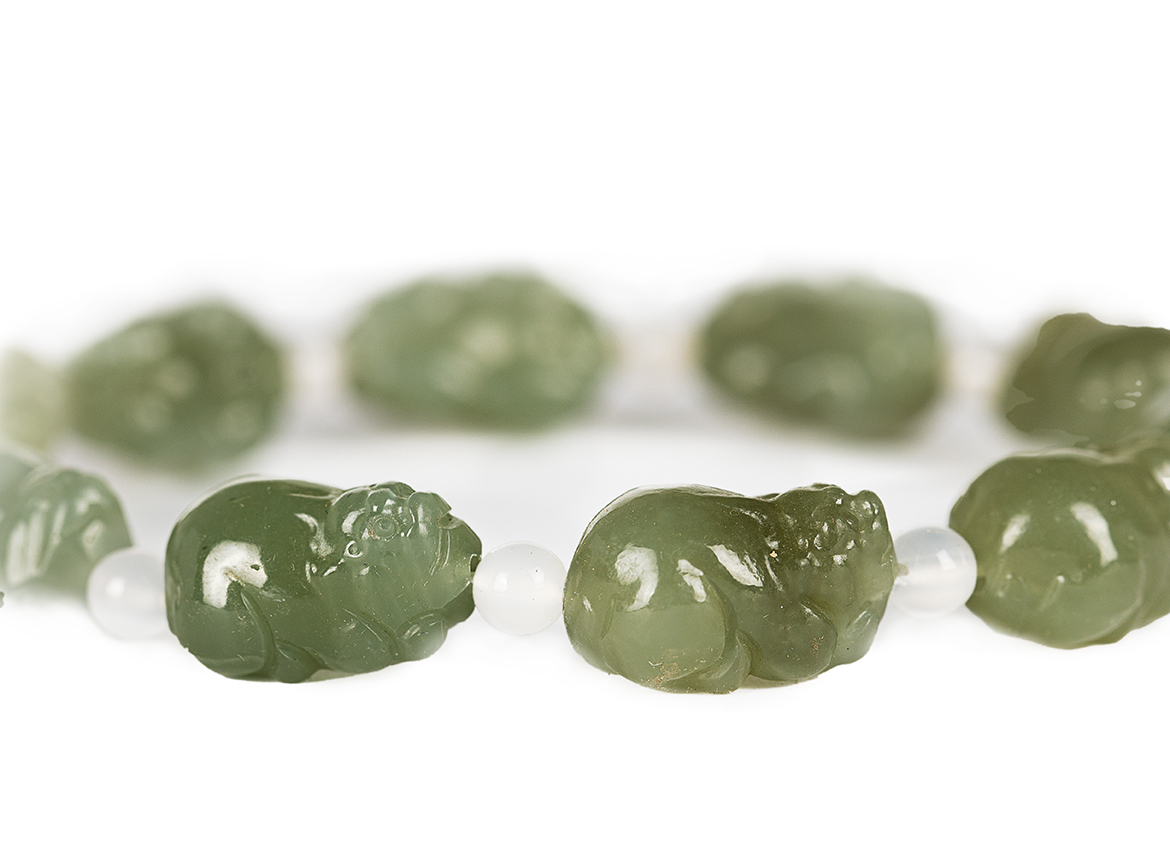 Браслет # 52740, нефрит